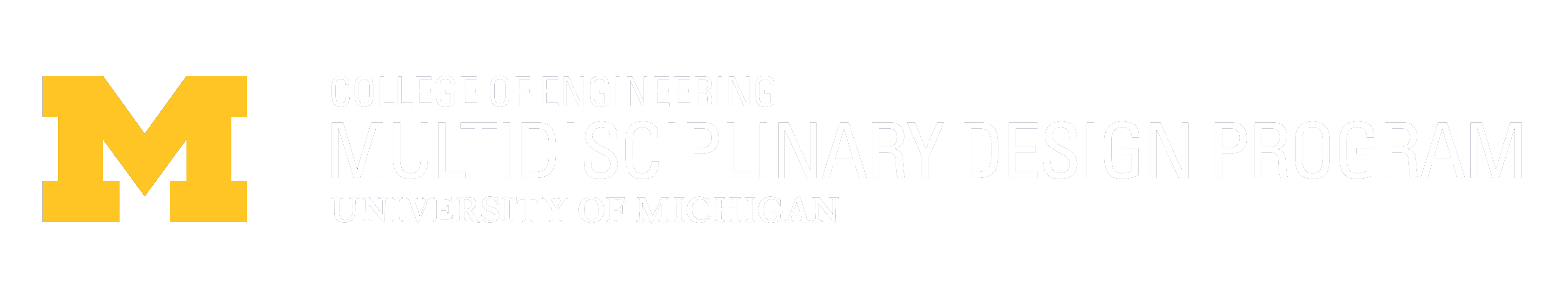 Maize block "M" and "Multidisciplinary Design Program, University of Michigan"
